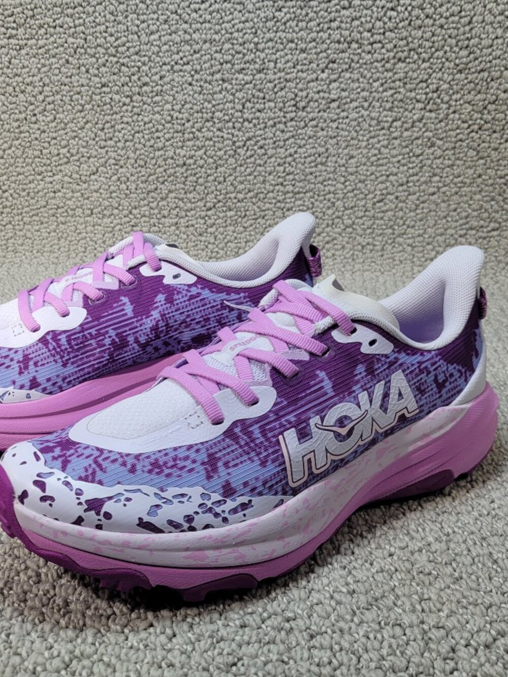 HOKA One One Speedgoat 6 Youth Size 6 Starlight Glow Lupine - Picture 7 of 11